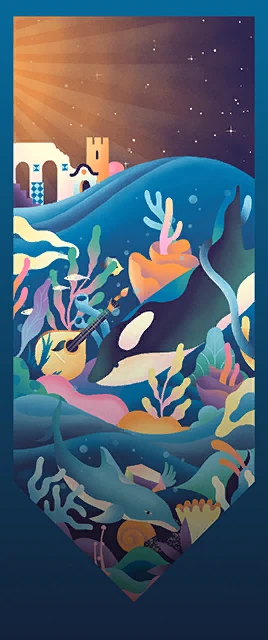 Banner „Viertel Pearl: Meeresblick“